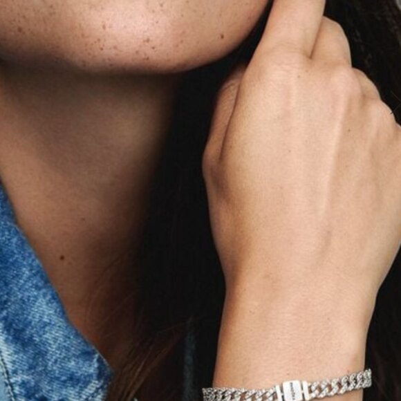 PANDORA TIMELESS PAVE CUBAN CHAIN BRACELET! NEW IN THE BOX! - Picture 9 of 16